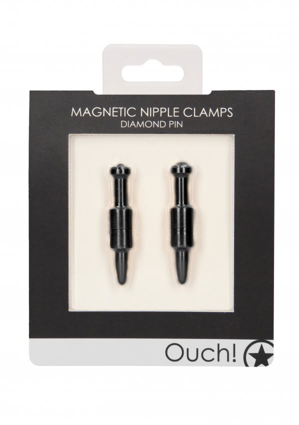 Ouch - Magnetische Tepelklemmen - diamant pen - Zwart