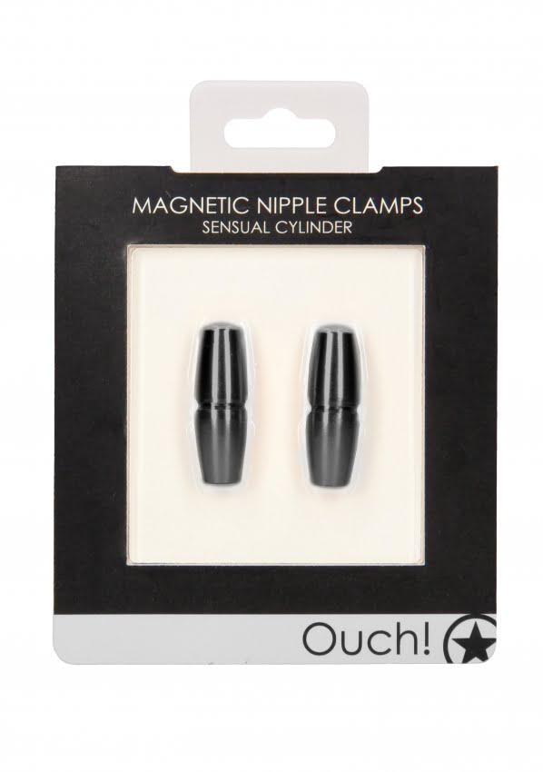Ouch - Magnetische Tepelklemmen - sensuele cilinder - zwart
