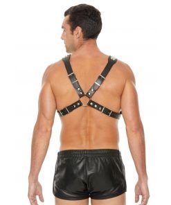 Ouch - Men's Pyramid Stud Body Harnas - Zwart