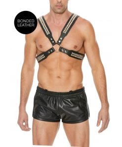 Ouch - Men's Pyramid Stud Body Harnas - Zwart