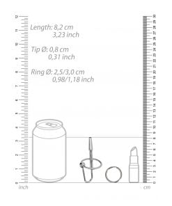 Ouch - Penisplug met Eikelring - 8mm