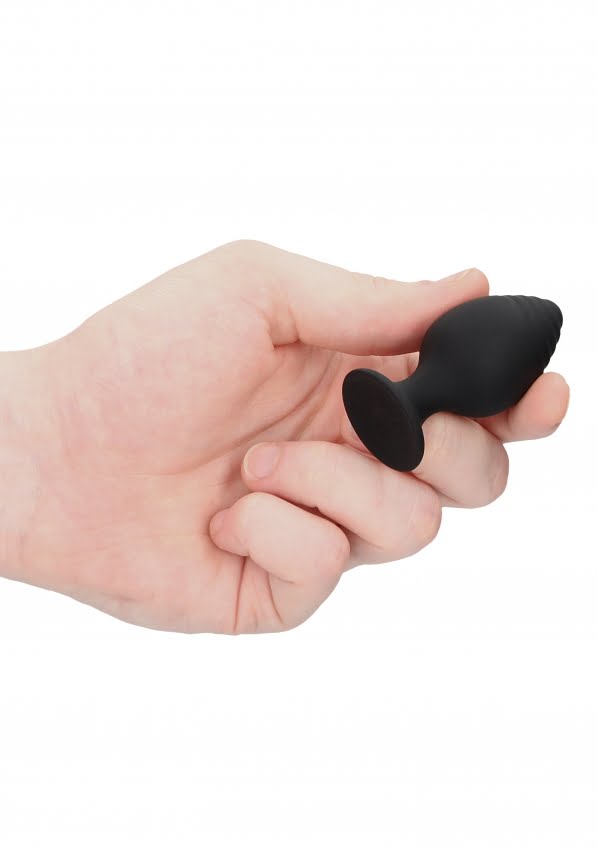 Ouch! - Rippled Buttplug Set - Zwart