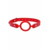 Ouch Siliconen Ring Gag - Met Leren Bandjes - Rood