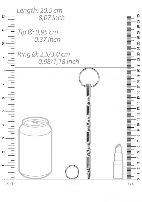 Ouch - Urethral Sounding - Geribbelde dilator - 9.5 mm