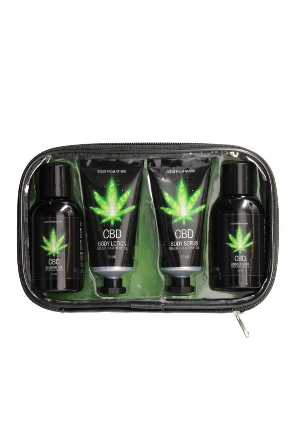 CBD - Bad en douche - Luxe reisset - Groene thee hennepolie