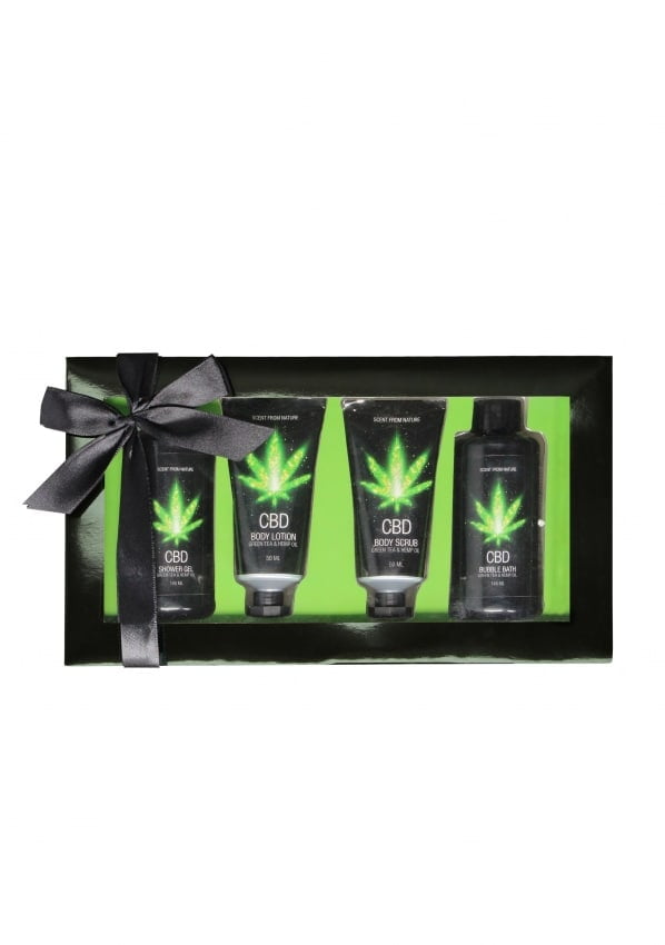 CBD - Bad en douche - Luxe cadeauset - Groene thee hennepolie
