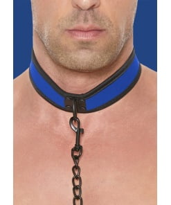 Puppy Play Halsband met Riem - Blauw