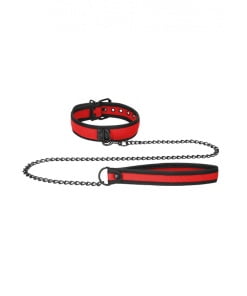 Puppy Play Halsband met Riem - Rood