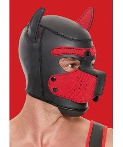 Puppy Play Neopreen Masker - Rood