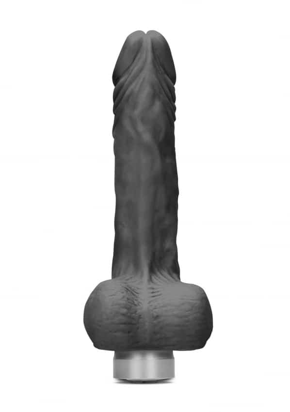 Realrock Vibrator -17 cm Vibrating Dildo met ballen - Zwart