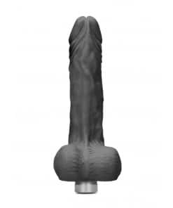 Realrock Vibrator – 25 cm Vibrating Dildo met ballen – Zwart