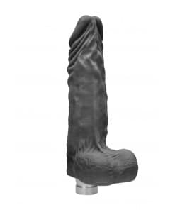 Realrock Vibrator – 25 cm Vibrating Dildo met ballen – Zwart