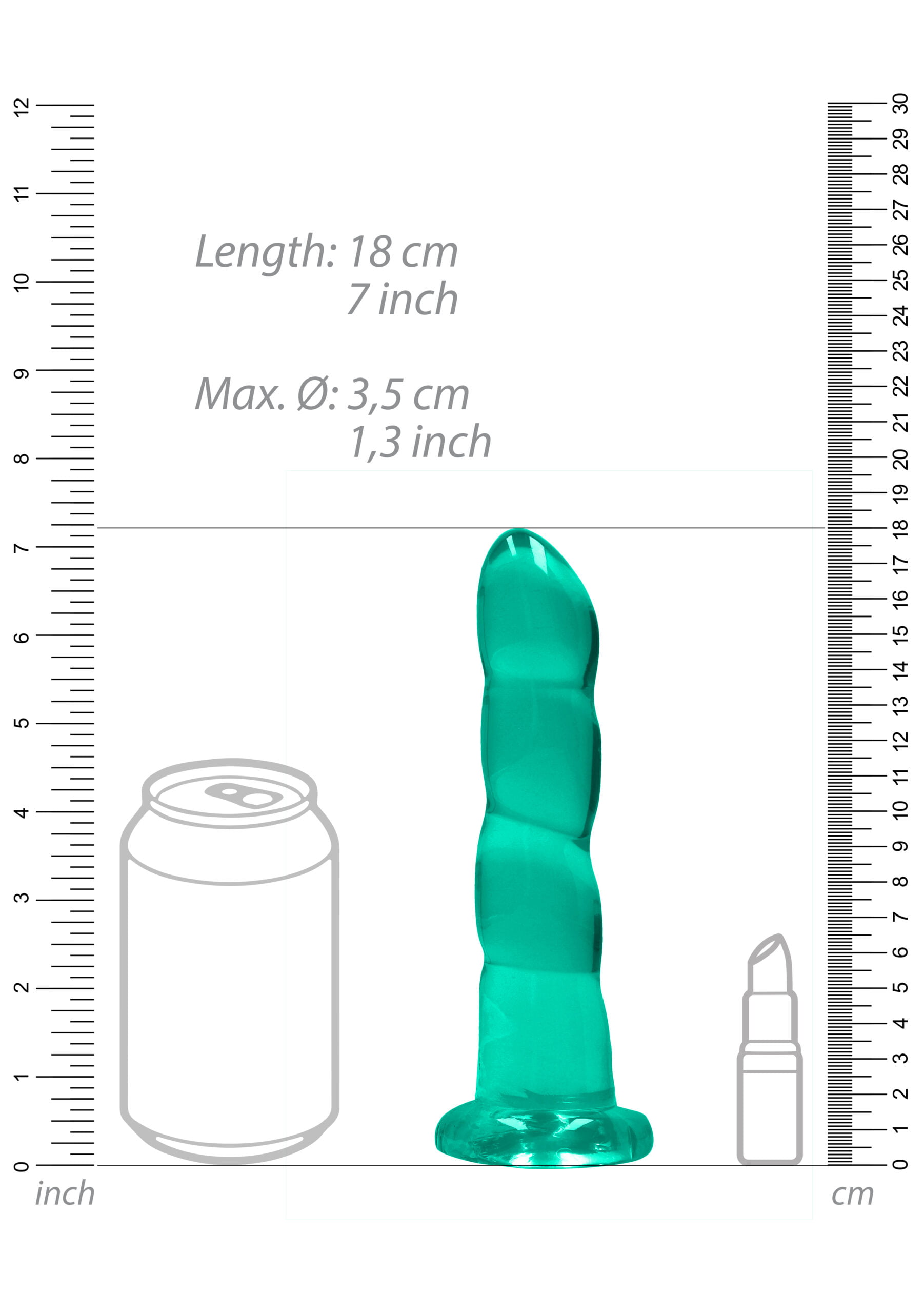 Niet realistische dildo realrock turquoise