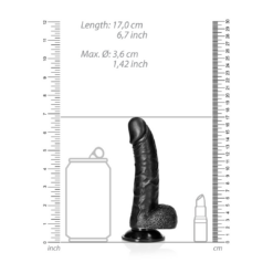 Gebogen Realistische Dildo met Ballen en Zuignap - 6 / 15,5 cm