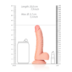 Gebogen Realistische Dildo met Ballen en Zuignap - 7 / 18 cm