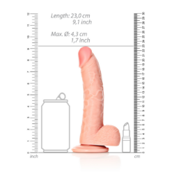 Gekromde Realistische Dildo met Ballen en Zuignap - 8 / 20,5 cm