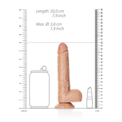 Rechtdoor Realistische Dildo met Ballen en Zuignap - 7 / 18 cm