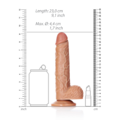 Rechtdoorlopende Realistische Dildo met Ballen en Zuignap - 8 / 20,5 cm