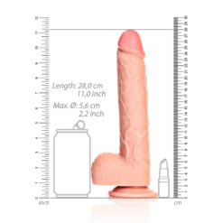 Rechtdoorgaande Realistische Dildo met Ballen en Zuignap - 10 / 25,5 cm