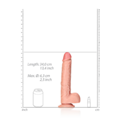 Rechtdoor Realistische Dildo met Ballen en Zuignap - 30,5 cm
