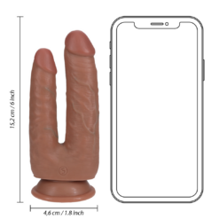 Dubbele Probleem Dildo 5/6 - 12,7/15,2 cm - Tan