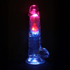 LED Vibrerende Rechte Penis met Ballen - 20 cm - Transparant