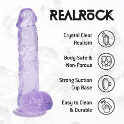 Realistische Dildo met Ballen - 5 / 12,7 cm - Paars