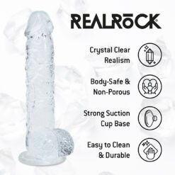 Realistische Dildo met Ballen - 5 / 12,7 cm - Transparant