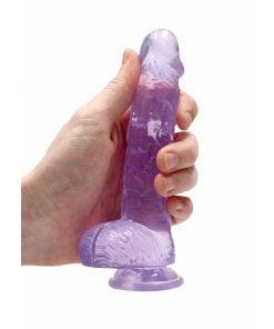 Real Rock - Realistische Dildo met Ballen 17 cm - Paars