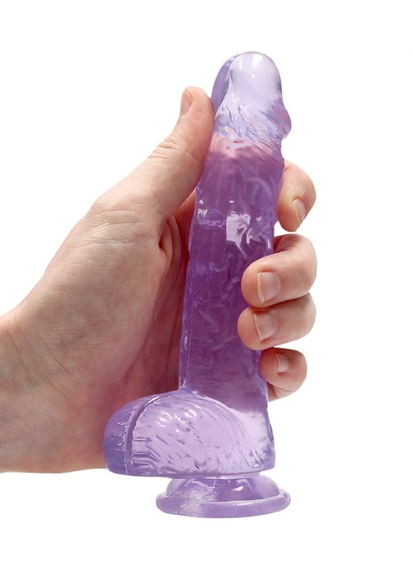 Real Rock - Realistische Dildo met Ballen 17 cm - Paars