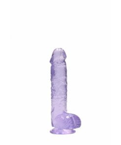 Real Rock - Realistische Dildo met Ballen 17 cm - Paars