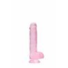 Real Rock - Realistische Dildo met Ballen 17 cm - Roze