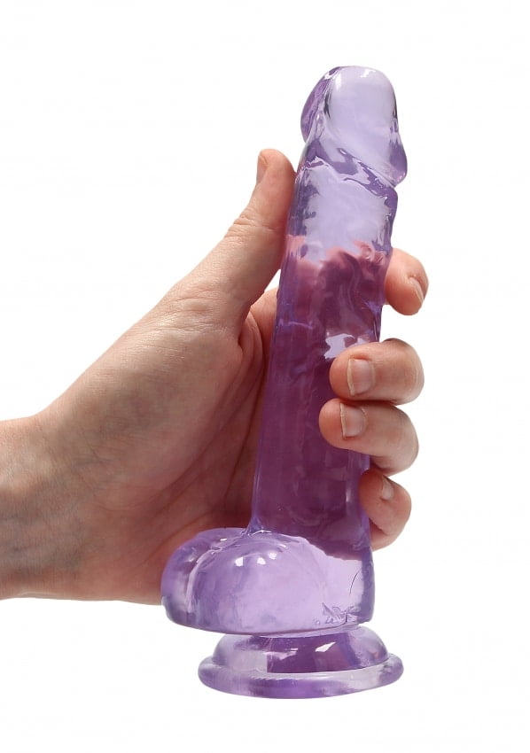 Real Rock - Realistische Dildo met Ballen 19 cm - Paars