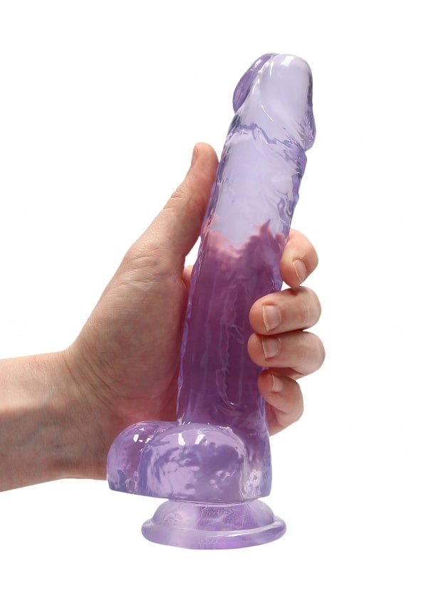 Real Rock - Realistische Dildo met Ballen 21 cm - Paars