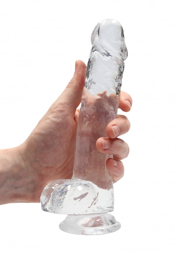 Real Rock - Realistische Dildo met Ballen 21 cm - Transparant