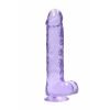 Real Rock - Realistische Dildo met Ballen 25 cm - Paars