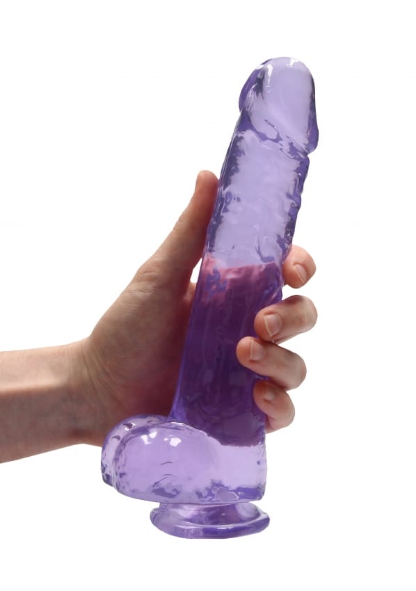 Real Rock - Realistische Dildo met Ballen 25 cm - Paars