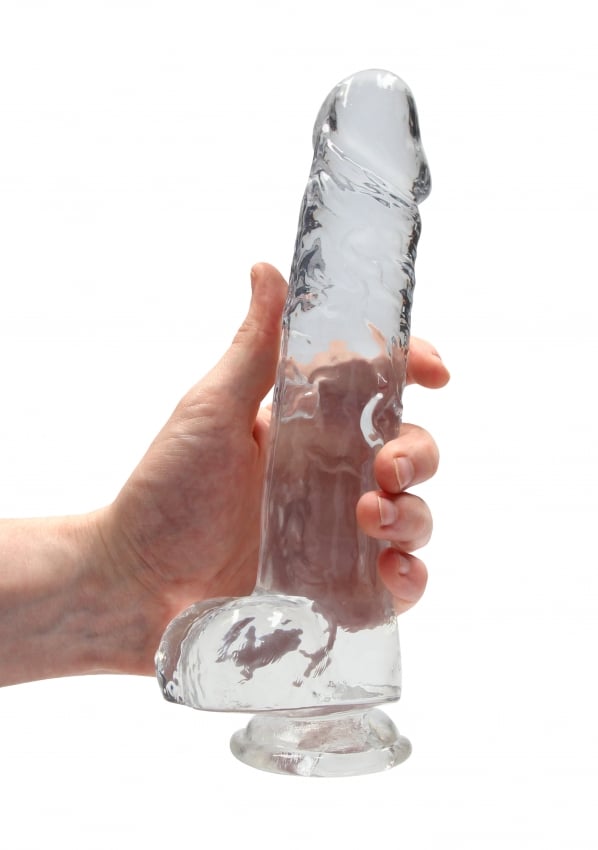 Real Rock - Realistische Dildo met Ballen 25 cm - Transparant