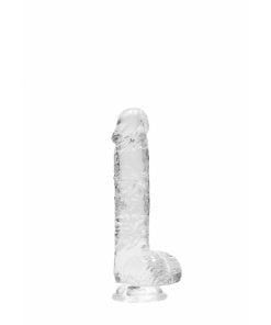 Real Rock - Realistische Dildo met Ballen 17 cm - Transparant