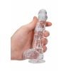 Real Rock - Realistische Dildo met Ballen 17 cm - Transparant