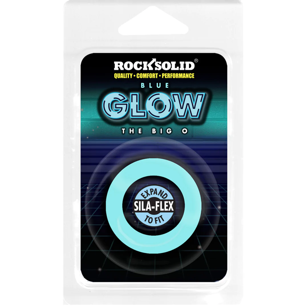 Rock Solid The Big O Cockring Glow in the Dark - Blauw