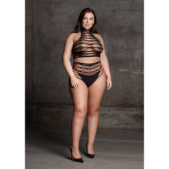 Carpo XLVI - Twee Delen met Col, Crop Top en Pantie - Plus Size