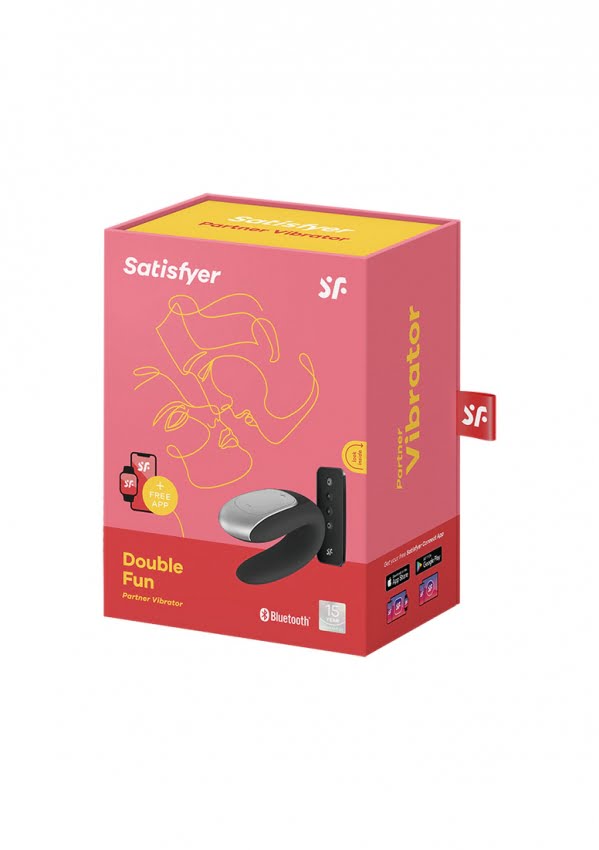 Satisfyer - Double Fun Partner Vibrator - Zwart