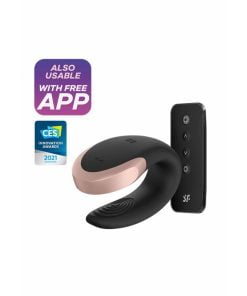 Satisfyer - Double Love Luxury Partner Vibrator Met App - Zwart