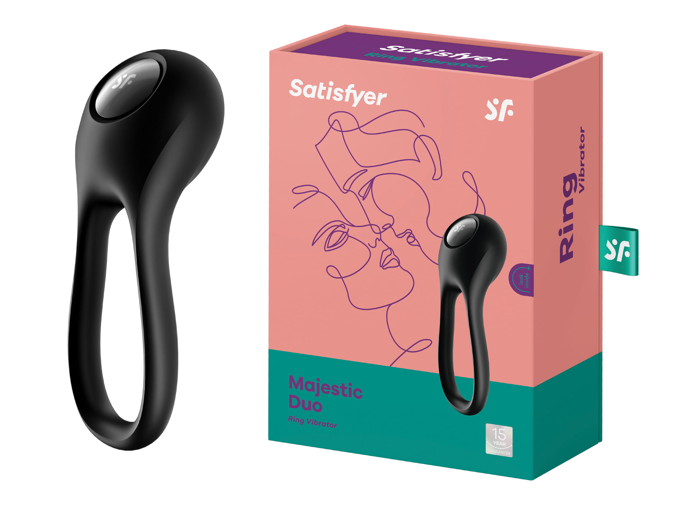 Satisfyer - Majestic Duo Vibrerende Cockring - Zwart