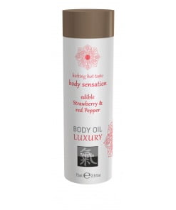 Shiatsu - Eetbare Body Oil - Aardbei & Rode Peper