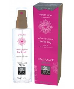 Shiatsu - Feromonen Bed & Body Spray Voor Vrouwen - Kers & Witte Lotus