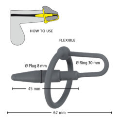 Siliconen Penis Plug met Eikel Ring