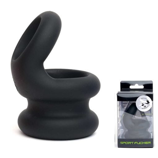 Sport Fucker - Silicone Switch Hitter Cockring - Zwart