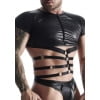 Regnes Fetish Planet - Wetlook Heren t-shirt met bandjes - Zwart